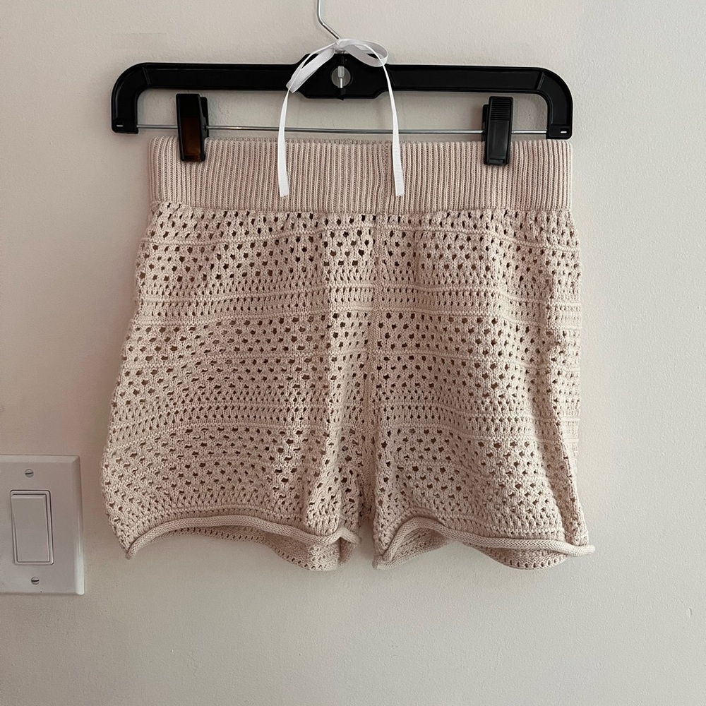 Sincerely Jules Beige Knit Beach Coverup Shorts - Picture 7 of 7